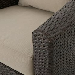 Brand new ⌛ Best Selling Home Decor Conversation Sets Keisi Outdoor Wicker 4 Seater Swivel Club Chair Set With Fire Pit 🌟 -Hammocks store detail2BSHD4563