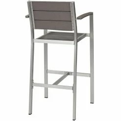 Best reviews of 😉 Bar Height Chairs Modway Shore Aluminum Outdoor Bar Stool - Silver / Gray 🔔 -Hammocks store detail2EEI1287