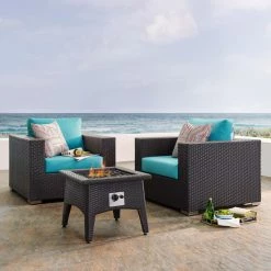 Promo 🔥 Conversation Sets Modway Convene 3 Piece Outdoor Patio Set With Fire Pit 😉 -Hammocks store detail2EEI2438