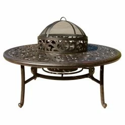 Promo 🤩 Conversation Sets Darlee Nassau 5 Piece Aluminum BBQ Fire Pit Patio Set 🎉 -Hammocks store detail2ELIT563