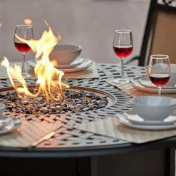 Cheap 🎉 Patio Dining Sets Darlee Mountain View 7 Piece Aluminum Round Fire Pit Patio Dining Set ⭐ -Hammocks store detail2ELIT706