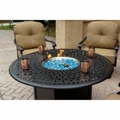 New 🥰 Conversation Sets Darlee Santa Monica 5 Piece Club And Swivel Chair Propane Fire Pit Conversation Set 😍 -Hammocks store detail2ELIT810
