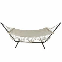 Cheap 👏 Fabric Northlight 78 In. Cotton Macrame Spreader Bar Hammock 🌟 -Hammocks store detail2GORD4865