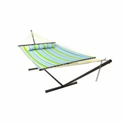 Best reviews of 🛒 Sunnydaze Decor 11 Ft. Sunnydaze Quilted Double Hammock With Spreader Bar And Pillow 🔥 -Hammocks store detail2NETH058