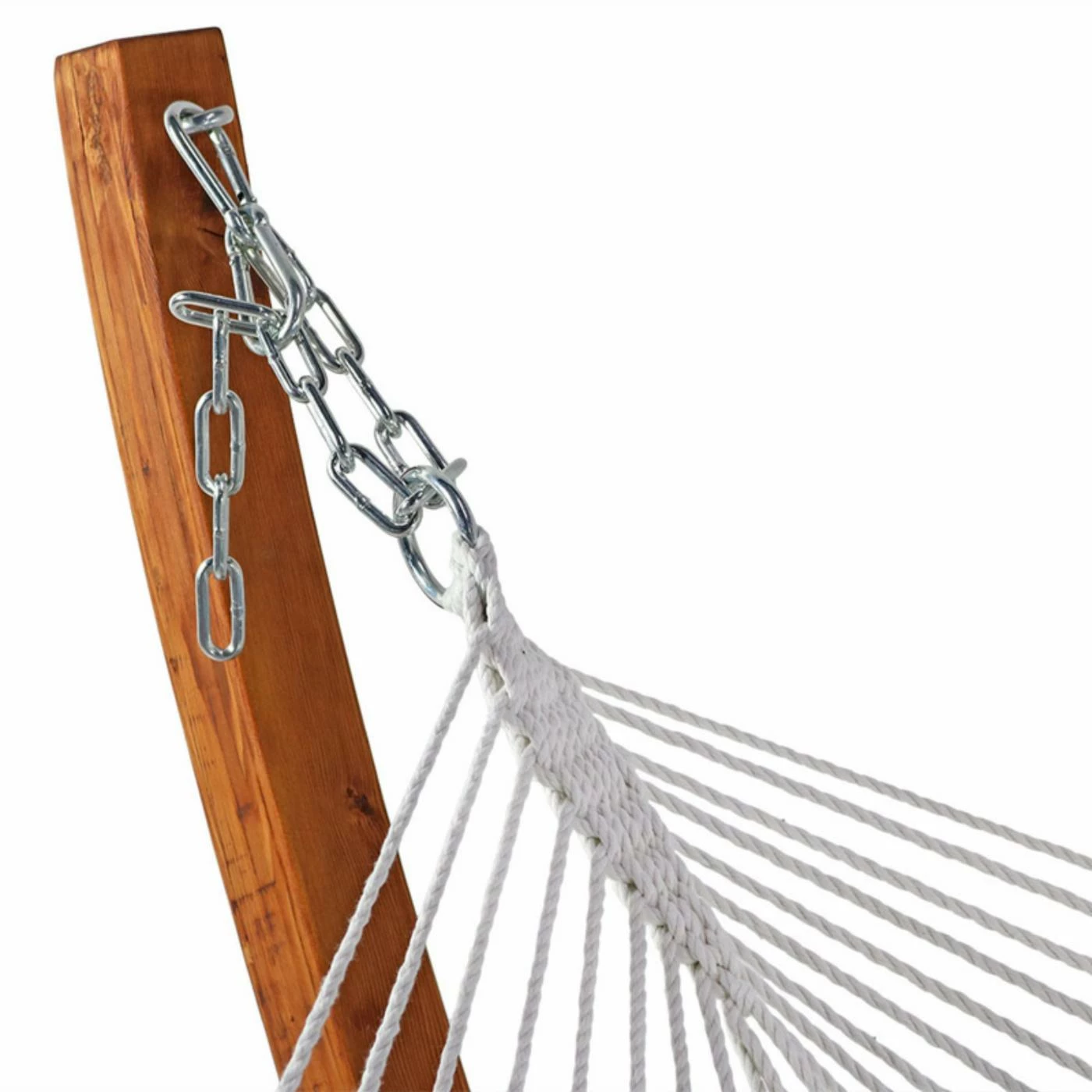 Best Sale 🥰 Sunnydaze Decor Double Wide 13 Ft. Rope Hammock With Spreader Bars And Curved Arc Wood Stand 🌟 4 Best Sale 🥰 Sunnydaze Decor Double Wide 13 Ft. Rope Hammock With Spreader Bars And Curved Arc Wood Stand 🌟 - Image 4