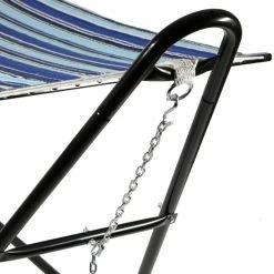 Budget ⌛ Sunnydaze Decor Quilted 12 Ft. Double Fabric Hammock With Wood Stand 😉 -Hammocks store detail2NETH514