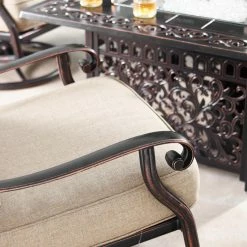 Cheapest 👏 Conversation Sets Oakland Living Canyon Mayan Aluminum 5 Piece Propane Fire Pit Chat Set ⌛ -Hammocks store detail2OL1090