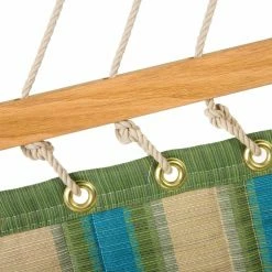 Best Pirce ✨ Twin Oaks Hammocks Twin Oaks Rainforest Quilted Sunbrella Fabric Double Hammock 👏 -Hammocks store detail2TOH011