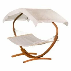 Discount 😍 Fabric Leisure Season Double Hammock With Stand And Canopy ✨ -Hammocks store detail3LSL040