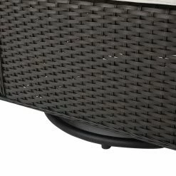 Cheapest 🌟 Best Selling Home Decor Conversation Sets Yamato Outdoor Wicker Swivel Club Chair And Fire Pit Set - 5 Piece Dark Brown - Beige - And Natural ⌛ -Hammocks store detail4BSHD4610