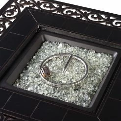 Buy 👍 Conversation Sets Oakland Living Hudson Mayan Aluminum 5 Piece Propane Fire Pit Chat Set 😉 -Hammocks store detail4OL1095