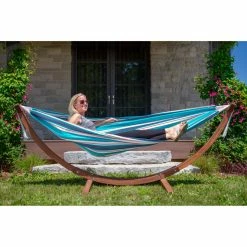 Outlet 😍 Hand Woven Vivere 8 Ft. Sunbrella Double Hammock With Stand 🔥 -Hammocks store detail4VIV082