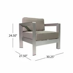 Outlet 🥰 Best Selling Home Decor Conversation Sets Versace Outdoor Aluminum 4 Seater Chat Set With Fire Pit 😍 -Hammocks store detail5BSHD4560