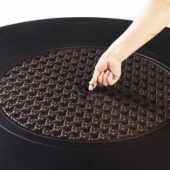 Outlet 😉 Conversation Sets Oakland Living Hudson Cliff Aluminum 5 Piece Propane Fire Pit Chat Set 👍 -Hammocks store detail5OL1119