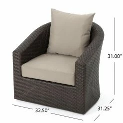 Brand new ⌛ Best Selling Home Decor Conversation Sets Keisi Outdoor Wicker 4 Seater Swivel Club Chair Set With Fire Pit 🌟 -Hammocks store detail6BSHD4563