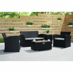 Buy 🧨 Conversation Sets Sego Lily Magna 4 Piece Fire Pit Conversation Patio Set ⭐ -Hammocks store detail7FLO369