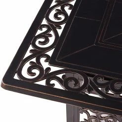 Buy 👍 Conversation Sets Oakland Living Hudson Mayan Aluminum 5 Piece Propane Fire Pit Chat Set 😉 -Hammocks store detail7OL1095