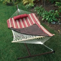 Budget 🤩 Algoma Cotton Rope Stripe Single Hammock Set 😍 -Hammocks store detailAL637