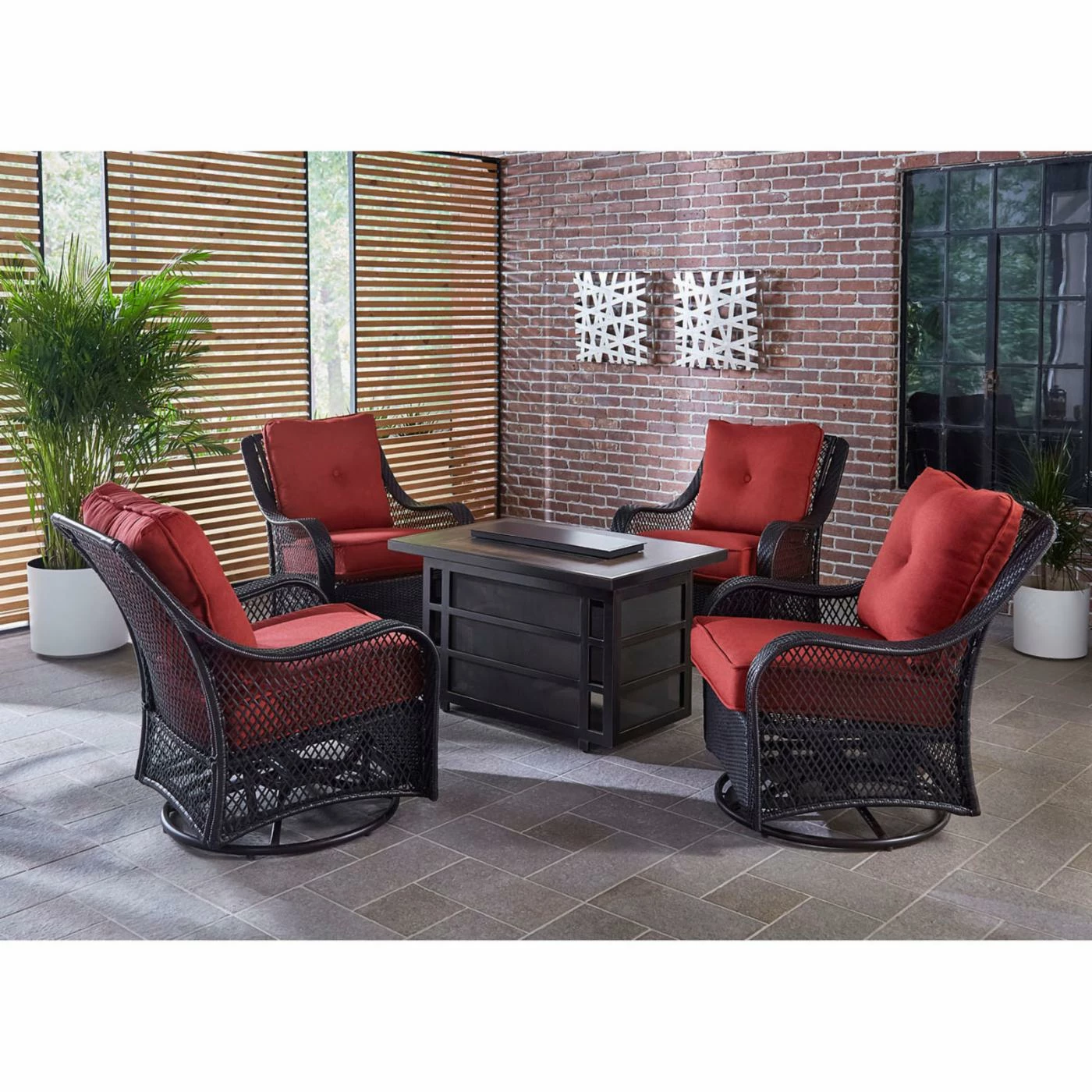 Outlet 🌟 Conversation Sets Hanover Orleans 5 Piece Fire Pit Patio Chat Set 🎉 3 Outlet 🌟 Conversation Sets Hanover Orleans 5 Piece Fire Pit Patio Chat Set 🎉 - Image 3