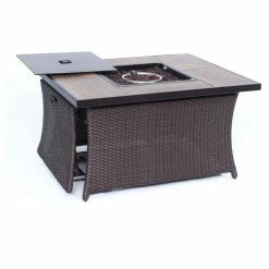 Wholesale 😉 Conversation Sets Hanover Orleans 4 Piece Wicker Fire Pit Conversation Set ✔️ -Hammocks store detailALMO319