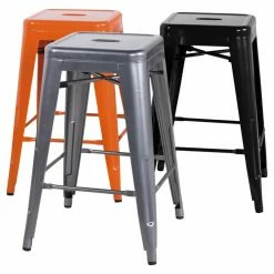 Discount 🤩 Bar Height Chairs Chintaly Tremont 30 In. Galvanized Steel Backless Bar Stools - Set Of 4 ✨ 6 Discount 🤩 Bar Height Chairs Chintaly Tremont 30 In. Galvanized Steel Backless Bar Stools - Set Of 4 ✨ -Hammocks store detailCTY1352