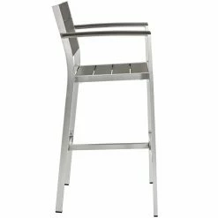 Best reviews of 😉 Bar Height Chairs Modway Shore Aluminum Outdoor Bar Stool - Silver / Gray 🔔 -Hammocks store detailEEI1287
