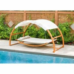 Brand new 🔥 Fabric Leisure Season Double Swing Bed With Canopy 👍 -Hammocks store detailLSL048