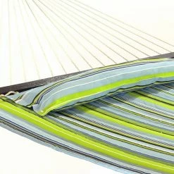 Best reviews of 🛒 Sunnydaze Decor 11 Ft. Sunnydaze Quilted Double Hammock With Spreader Bar And Pillow 🔥 -Hammocks store detailNETH058