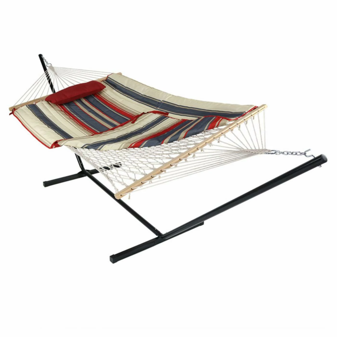 Wholesale π Sunnydaze Decor Modern Lines 12 Ft. Rope Hammock With Steel Stand π 3 Wholesale π Sunnydaze Decor Modern Lines 12 Ft. Rope Hammock With Steel Stand π - Image 3