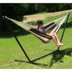 Best deal 🥰 Sunnydaze Decor Hand Woven XXL Mayan Family Hammock With Stand 🌟 -Hammocks store detailNETH495