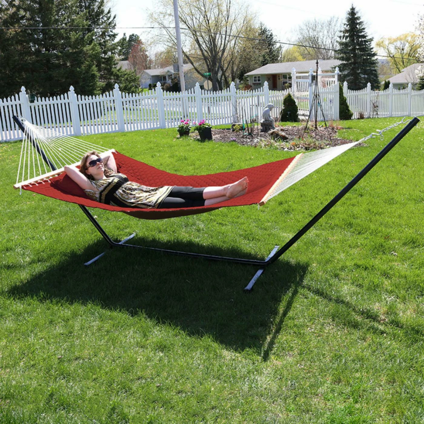 Coupon ๐ Sunnydaze Decor Quilted 2 Person Freestanding Hammock With Spreader Bar And Stand ๐ฅฐ 3 Coupon ๐ Sunnydaze Decor Quilted 2 Person Freestanding Hammock With Spreader Bar And Stand ๐ฅฐ - Image 3