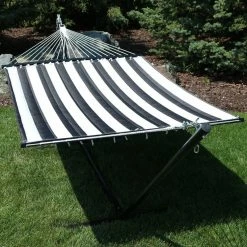 Promo 🔔 Sunnydaze Decor Quilted 2 Person Freestanding 15 Ft. Hammock With Spreader Bar And Stand ✨ -Hammocks store detailNETH508