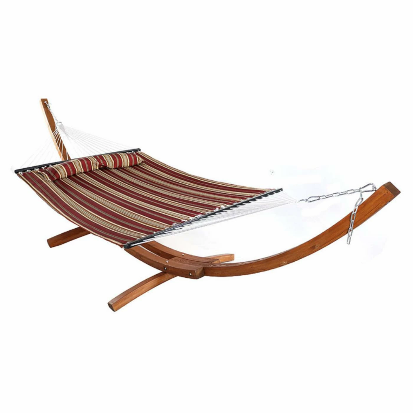 Promo 𧨠Sunnydaze Decor Quilted 13 Ft. Double Fabric Hammock With Wood Stand 𧨠3 Promo 𧨠Sunnydaze Decor Quilted 13 Ft. Double Fabric Hammock With Wood Stand 𧨠- Image 3