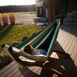 New ✔️ Fabric Vivere 8 Ft. Double Hammock With Arc Stand 🤩 -Hammocks store detailVIV060