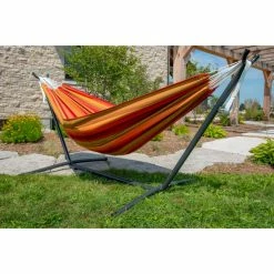 Best deal 😀 Hand Woven Vivere 9 Ft. Sunbrella Double Hammock With Stand ❤️ -Hammocks store detailVIV084
