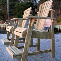 Hot Sale 😍 Bar Height Chairs Weathercraft Designers Choice Treated Balcony Adirondack Chair With Footrest - Natural ✨ -Hammocks store detailWO028