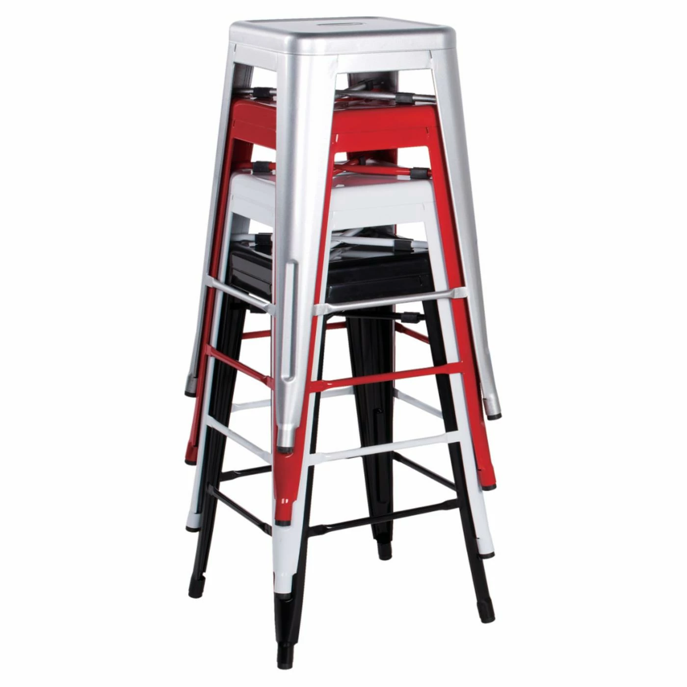 Discount 🤩 Bar Height Chairs Chintaly Tremont 30 In. Galvanized Steel Backless Bar Stools - Set Of 4 ✨ 2 Discount 🤩 Bar Height Chairs Chintaly Tremont 30 In. Galvanized Steel Backless Bar Stools - Set Of 4 ✨ - Image 2