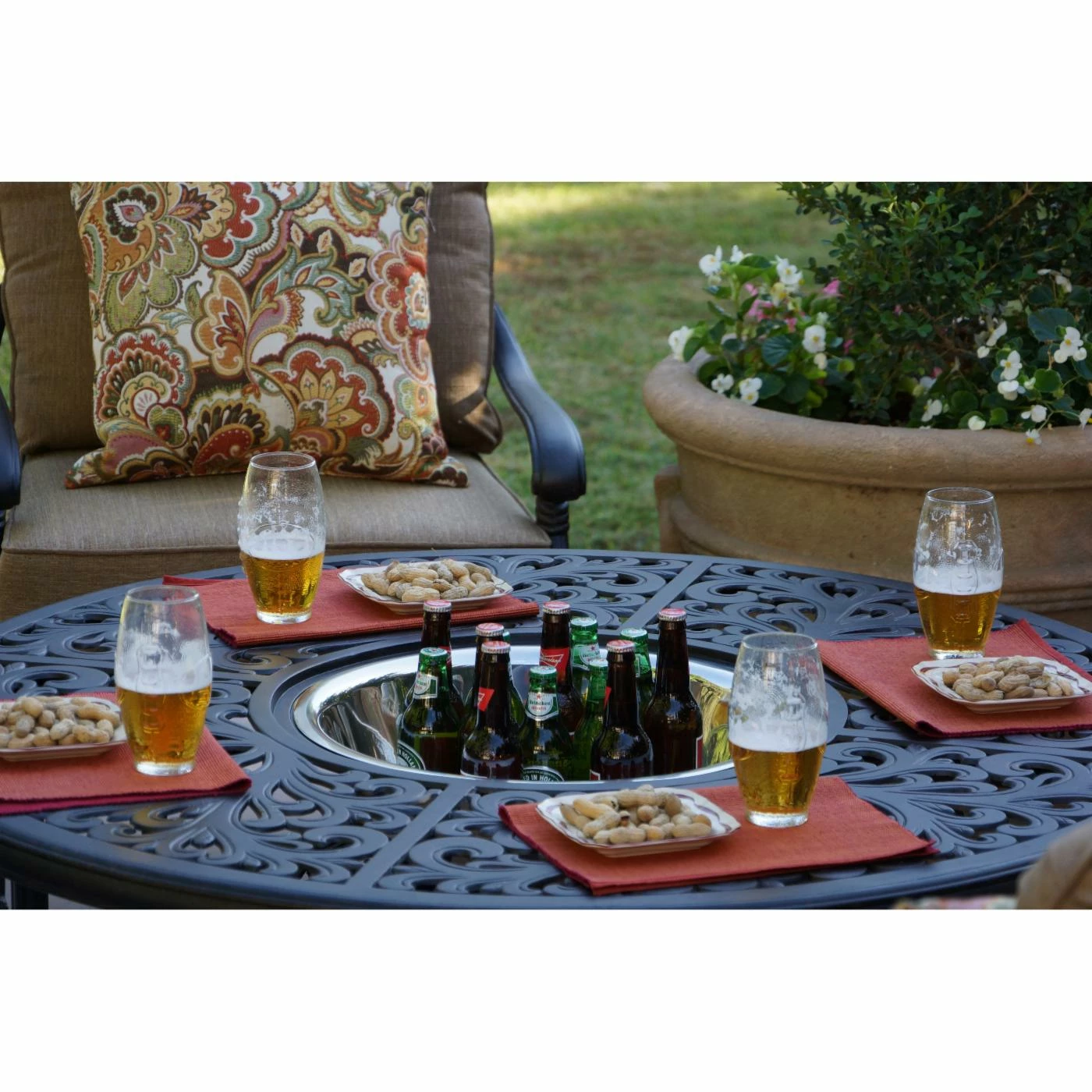 Hot Sale 🥰 Conversation Sets Darlee Santa Monica Cast Aluminum 5-Piece Round Conversation Tea Set 🥰 2 Hot Sale 🥰 Conversation Sets Darlee Santa Monica Cast Aluminum 5-Piece Round Conversation Tea Set 🥰 - Image 2