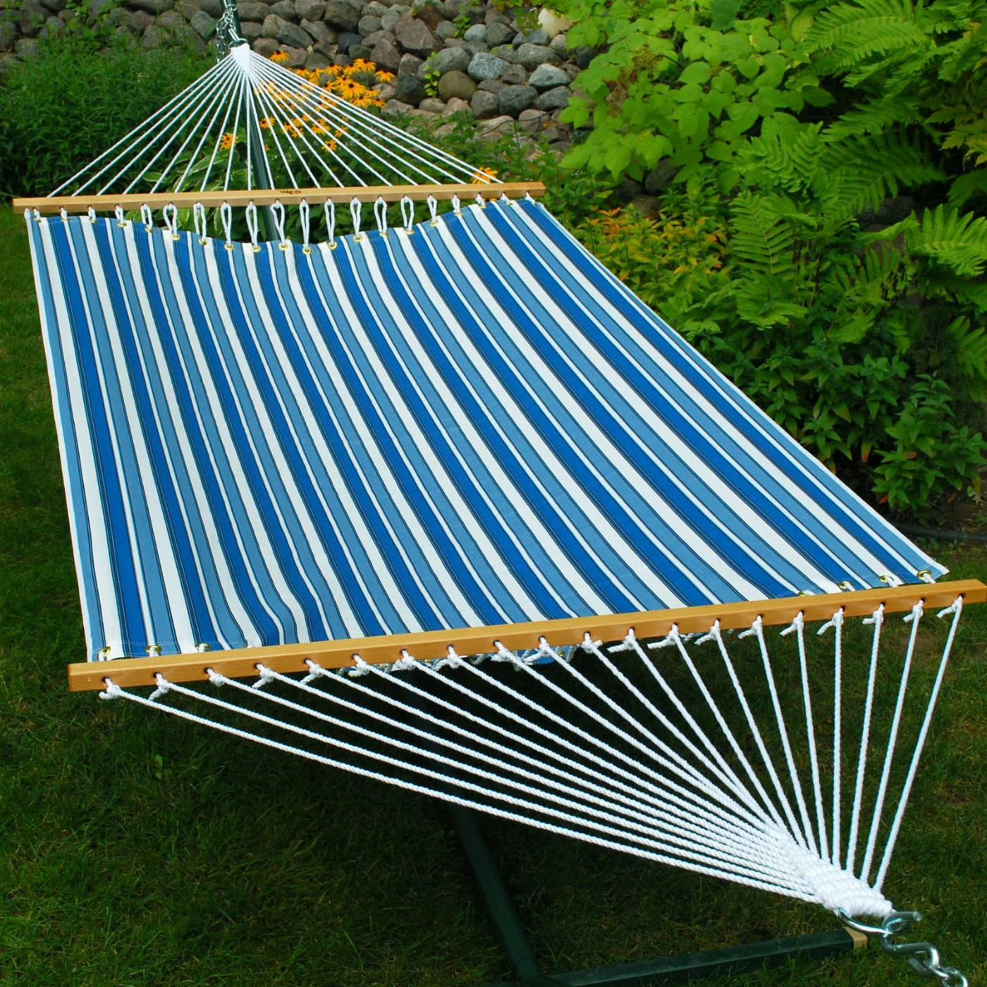 Buy 😍 Algoma Tropical Palm Blue Stripe Fabric Hammock ❤️ 1 Buy 😍 Algoma Tropical Palm Blue Stripe Fabric Hammock ❤️