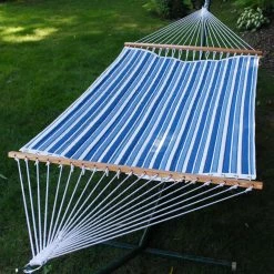 Best Sale ⌛ Algoma Norway Blue Stripe Reversible Quilted Hammock ✨
