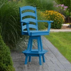 Discount ✨ A & L Furniture Swivel Chairs A & L Furniture Poly Ladderback Swivel Bar Stool With Arms ✔️