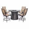 Best Pirce 🛒 Patio Dining Sets Hanover Manor Aluminum Fire Pit Patio Dining Set ❤️