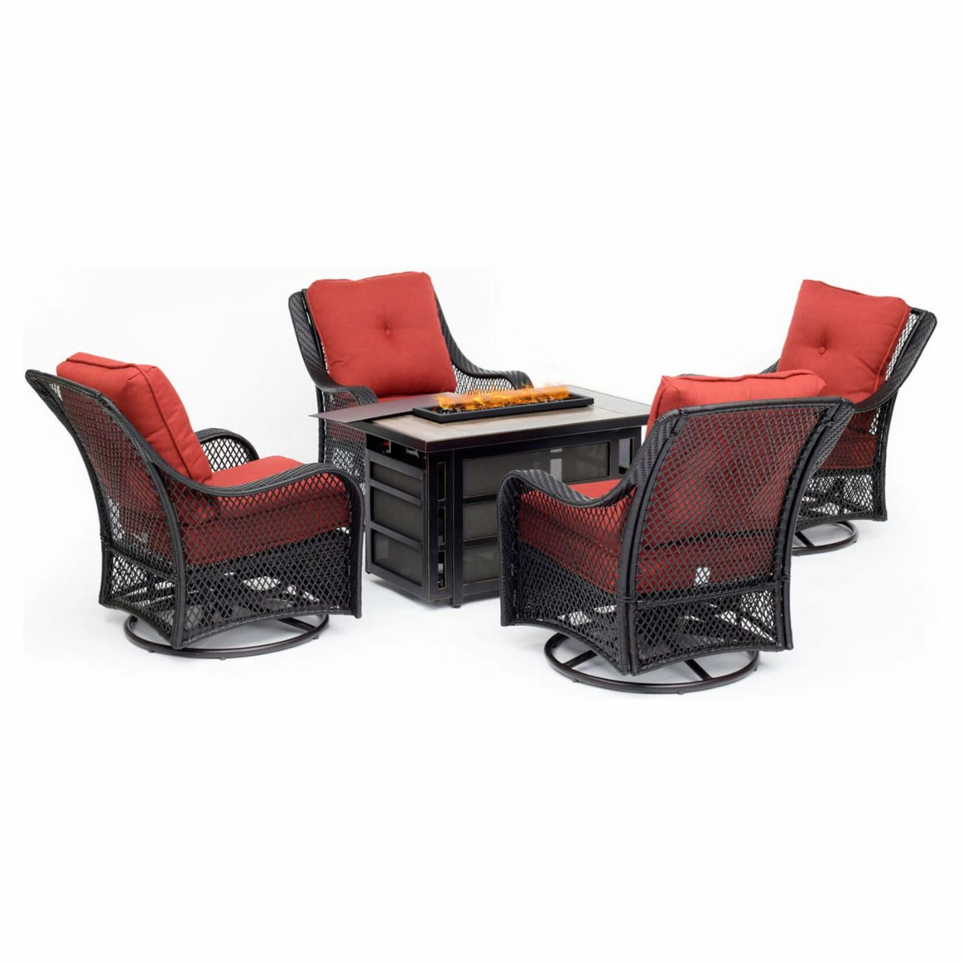 Outlet 🌟 Conversation Sets Hanover Orleans 5 Piece Fire Pit Patio Chat Set 🎉 1 Outlet 🌟 Conversation Sets Hanover Orleans 5 Piece Fire Pit Patio Chat Set 🎉