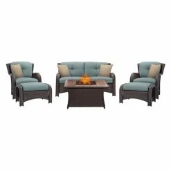 Flash Sale 🤩 Conversation Sets Hanover Strathmere 6 Piece Fire Pit Lounge Set ⭐