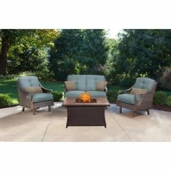 Buy 🔔 Conversation Sets Hanover Ventura 4 Piece Fire Pit Chat Set 👏