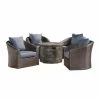 Top 10 🥰 Best Selling Home Decor Conversation Sets Janika Outdoor Wicker 4 Seater Swivel Club Chair Set With Fire Pit ❤️