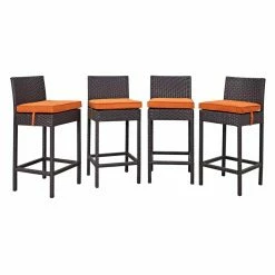 Best reviews of 🤩 Side Chairs Modway Convene Wicker Outdoor Bar Stool - Set Of 4 👏