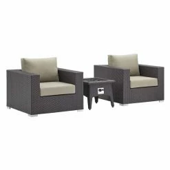 Promo 🔥 Conversation Sets Modway Convene 3 Piece Outdoor Patio Set With Fire Pit 😉