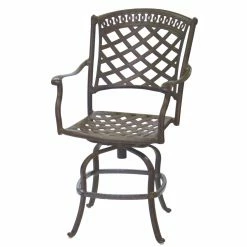 Wholesale 😀 Swivel Chairs Darlee Sedona Swivel Counter Height Patio Bar Stool With Sesame Seat Cushion - Set Of 2 💯
