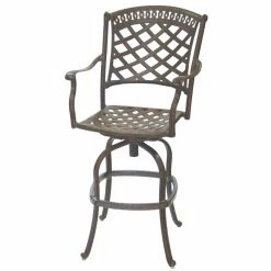 Discount 😉 Swivel Chairs Darlee Sedona Swivel Patio Bar Stool With Sesame Seat Cushion - Set Of 2 ✨